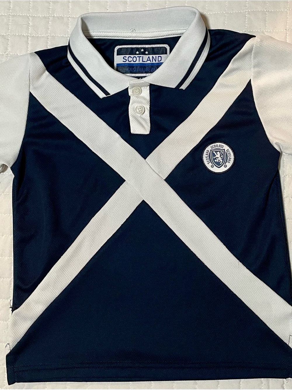 Scotland Rugby Soccer Polo Shirt Kids Size 4-5 Yrs